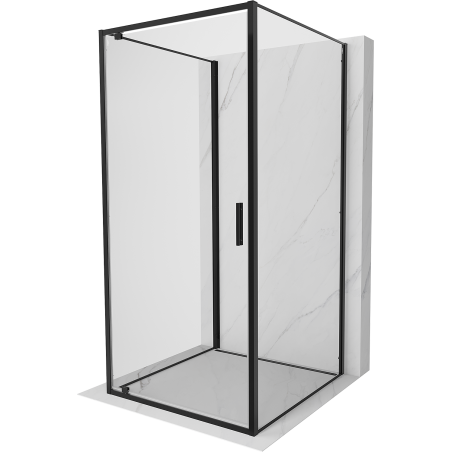 Mexen Exo-3S kabina prysznicowa 3-ścienna uchylna 85 x 85 cm, transparent, czarna - 8181-085-085-70-00-3S