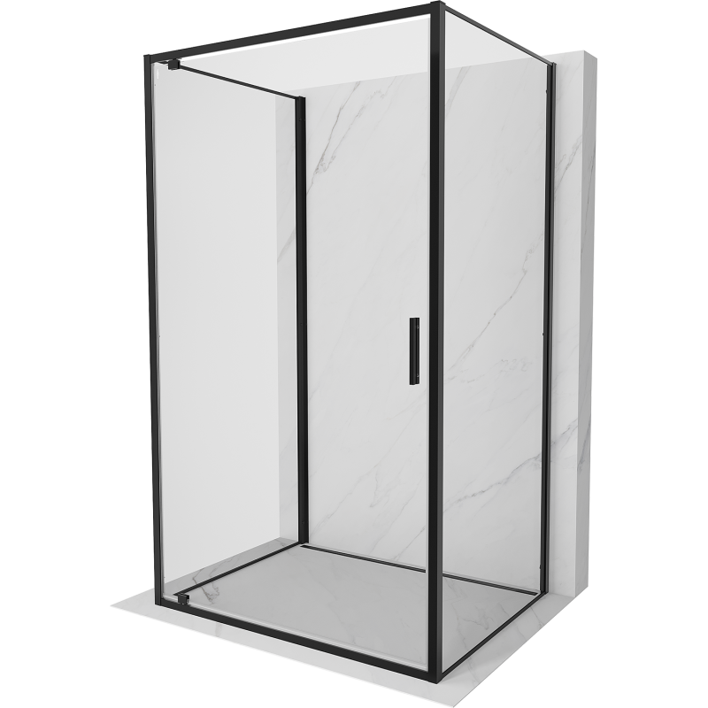 Mexen Exo-3S kabina prysznicowa 3-ścienna uchylna 95 x 85 cm, transparent, czarna - 8181-095-085-70-00-3S