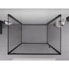 Mexen Exo-3S kabina prysznicowa 3-ścienna uchylna 85 x 90 cm, transparent, czarna - 8181-085-090-70-00-3S