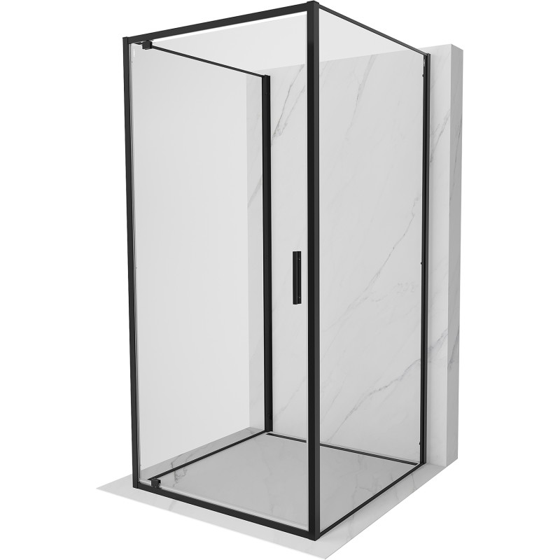 Mexen Exo-BR 3S kabina prysznicowa 3-ścienna uchylna 90 x 90 cm, transparent, czarna - 8181-090-090-70-00-3S