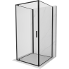 Mexen Exo-3S kabina prysznicowa 3-ścienna uchylna 90 x 90 cm, transparent, czarna - 8181-090-090-70-00-3S