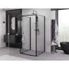 Mexen Exo-3S kabina prysznicowa 3-ścienna uchylna 90 x 90 cm, transparent, czarna - 8181-090-090-70-00-3S