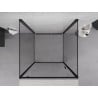Mexen Exo-3S kabina prysznicowa 3-ścienna uchylna 90 x 90 cm, transparent, czarna - 8181-090-090-70-00-3S