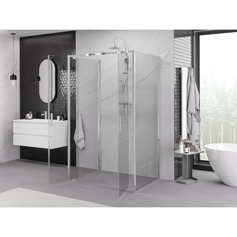 Mexen Exo-BR Duo 3S kabina prysznicowa 3-ścienna uchylna 100 x 70 cm, transparent, chrom - 8182-100-070-01-00-3S
