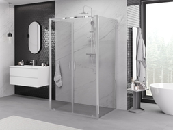 Mexen Exo-BR Duo 3S kabina prysznicowa 3-ścienna uchylna 120 x 70 cm, transparent, chrom - 8182-120-070-01-00-3S