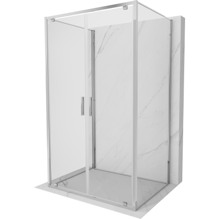 Mexen Exo-BR Duo 3S kabina prysznicowa 3-ścienna uchylna 100 x 75 cm, transparent, chrom - 8182-100-075-01-00-3S