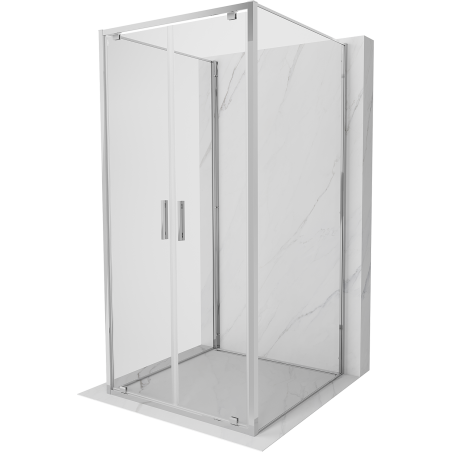 Mexen Exo-BR Duo 3S kabina prysznicowa 3-ścienna uchylna 80 x 80 cm, transparent, chrom - 8182-080-080-01-00-3S