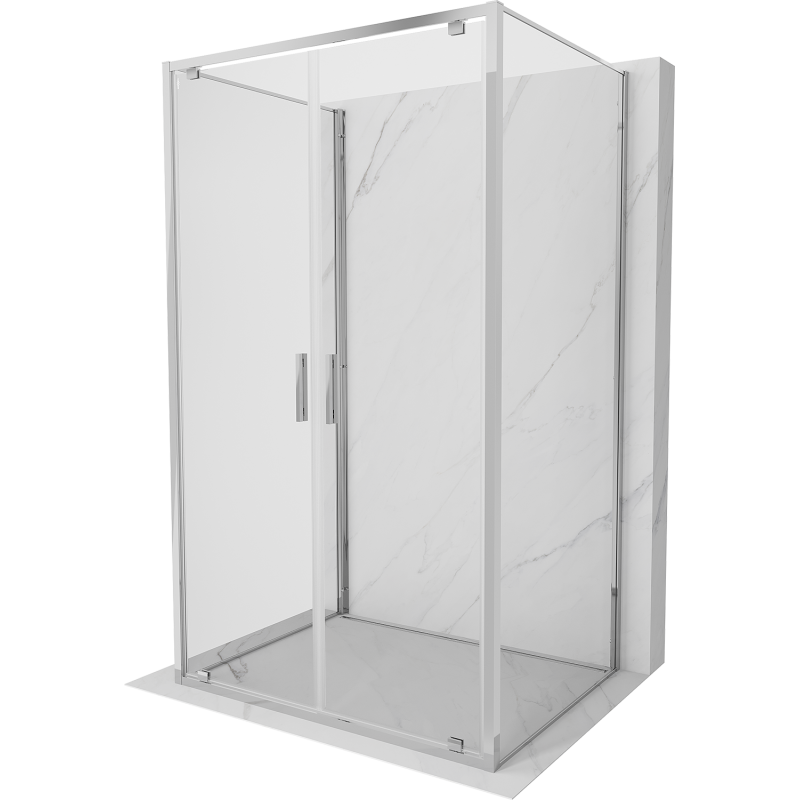 Mexen Exo-3S kabina prysznicowa 3-ścienna uchylna 110 x 80 cm, transparent, chrom - 8182-110-080-01-00-3S