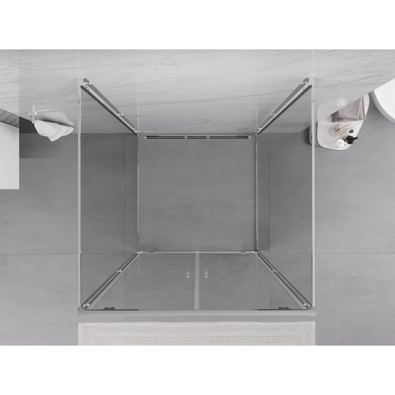 Mexen Exo-3S kabina prysznicowa 3-ścienna uchylna 90 x 90 cm, transparent, chrom - 8182-090-090-01-00-3S