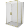 Mexen Exo-3S kabina prysznicowa 3-ścienna uchylna 100 x 75 cm, transparent, złota - 8182-100-075-50-00-3S