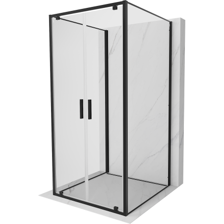 Mexen Exo-3S kabina prysznicowa 3-ścienna uchylna 70 x 70 cm, transparent, czarna - 8182-070-070-70-00-3S