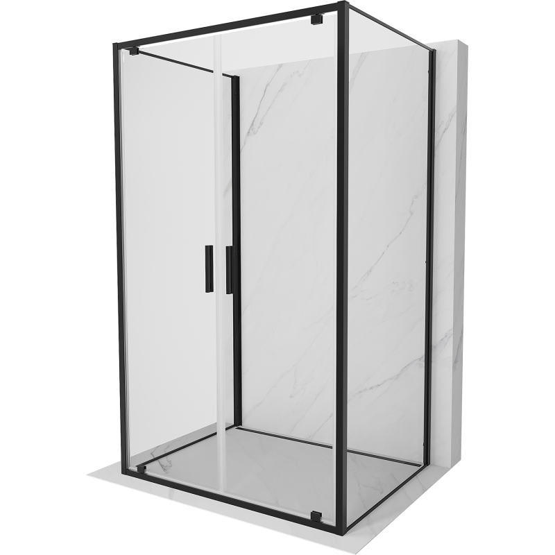 Mexen Exo-3S kabina prysznicowa 3-ścienna uchylna 70 x 80 cm, transparent, czarna - 8182-070-080-70-00-3S