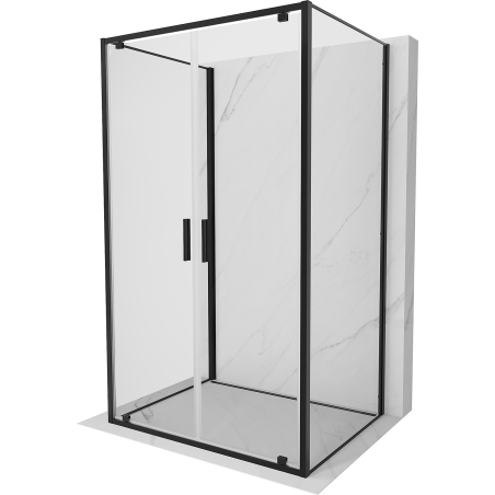 Mexen Exo-3S kabina prysznicowa 3-ścienna uchylna 100 x 90 cm, transparent, czarna - 8182-100-090-70-00-3S