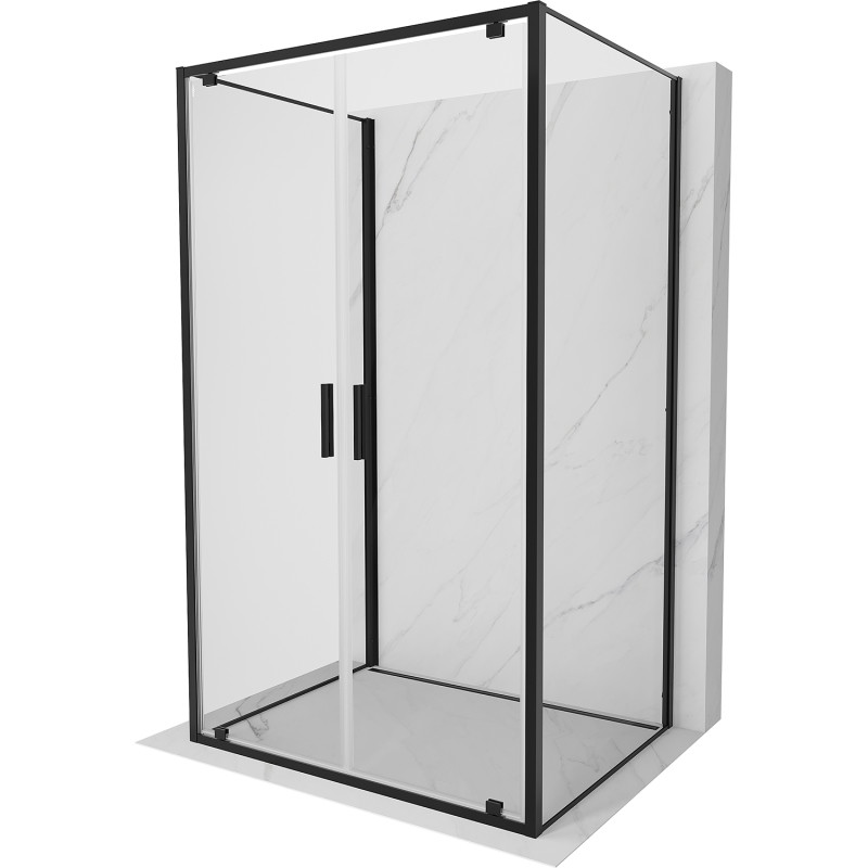Mexen Exo-BR Duo 3S kabina prysznicowa 3-ścienna uchylna 70 x 95 cm, transparent, czarna - 8182-070-095-70-00-3S