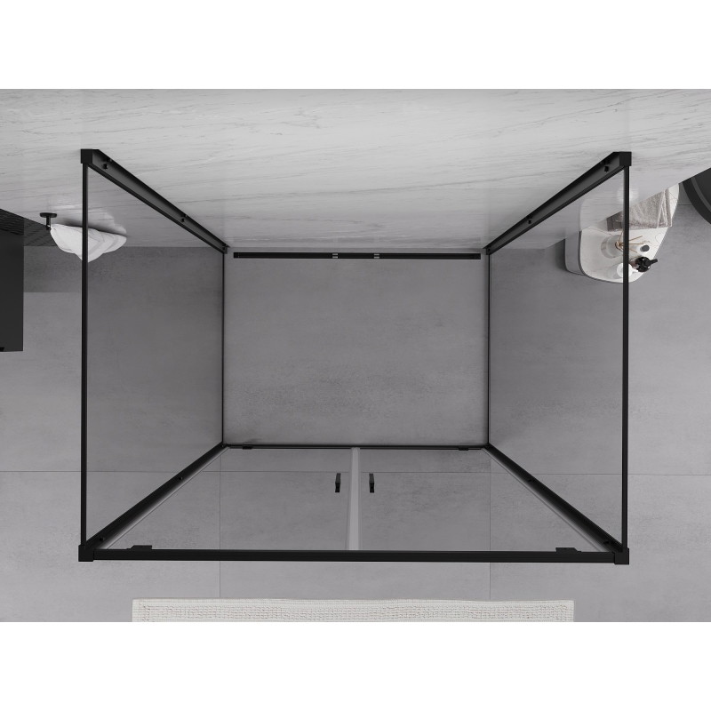 Mexen Exo-BR Duo 3S kabina prysznicowa 3-ścienna uchylna 70 x 95 cm, transparent, czarna - 8182-070-095-70-00-3S