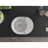 Mexen Kevin zlewozmywak granitowy 1-komorowy z ociekaczem 586 x 458 mm, biały, syfon chrom - 6517581005-20