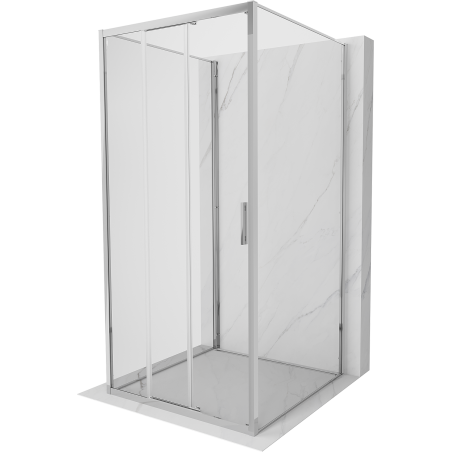 Mexen Exo-3S kabina prysznicowa 3-ścienna rozsuwana 90 x 90 cm, transparent, chrom - 8153-090-090-01-00-3S