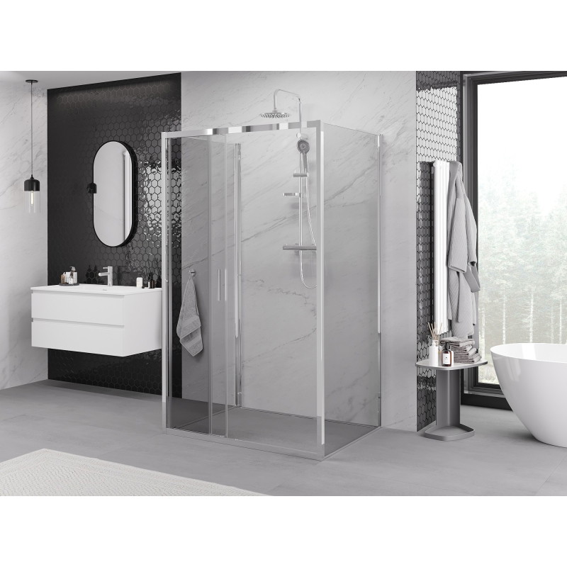 Mexen Exo-3S 3S kabina prysznicowa 3-ścienna rozsuwana 85 x 95 cm, transparent, chrom - 8153-085-095-01-00-3S