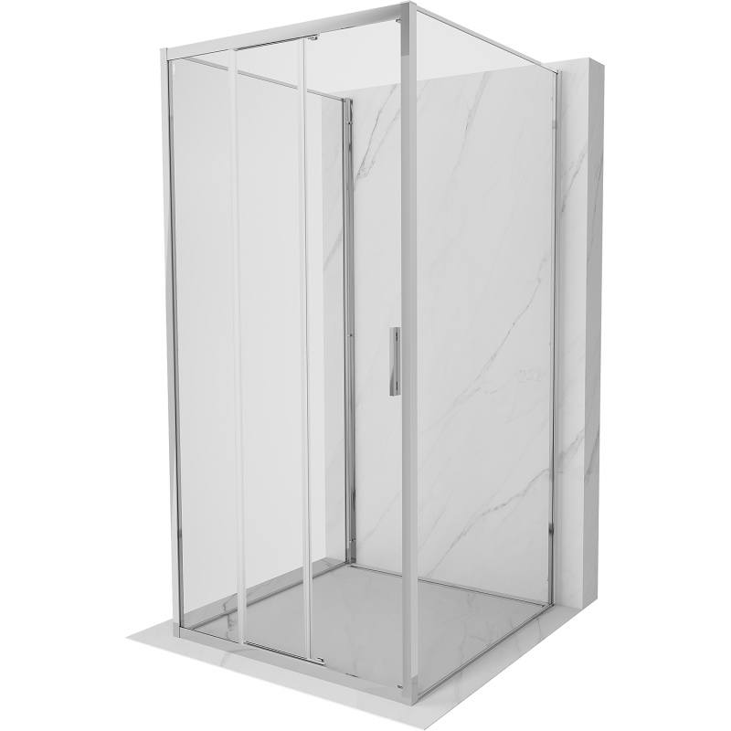 Mexen Exo-3S kabina prysznicowa 3-ścienna rozsuwana 95 x 95 cm, transparent, chrom - 8153-095-095-01-00-3S