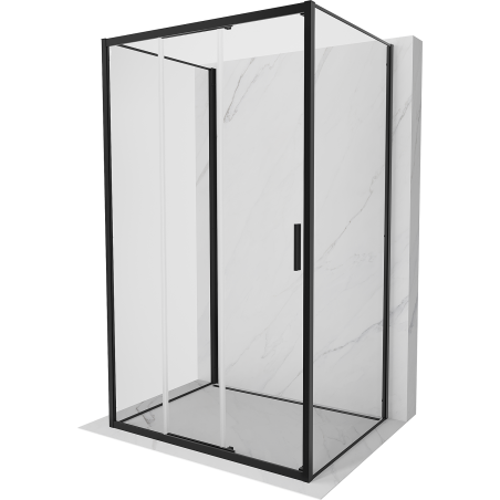 Mexen Exo-3S kabina prysznicowa 3-ścienna rozsuwana 80 x 75 cm, transparent, czarna - 8153-080-075-70-00-3S