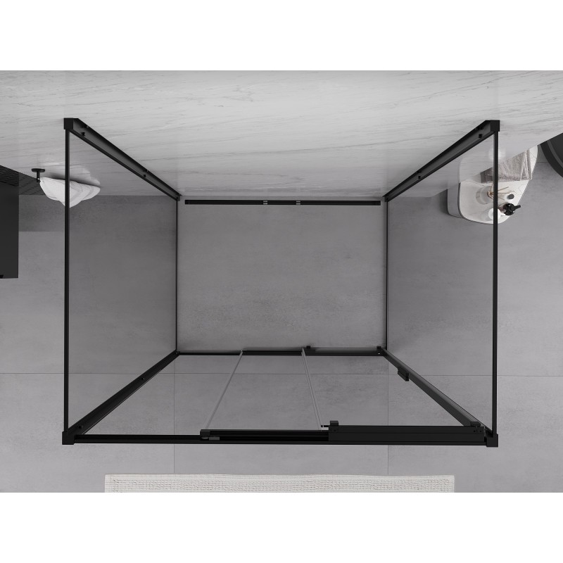 Mexen Exo-3S kabina prysznicowa 3-ścienna rozsuwana 95 x 75 cm, transparent, czarna - 8153-095-075-70-00-3S