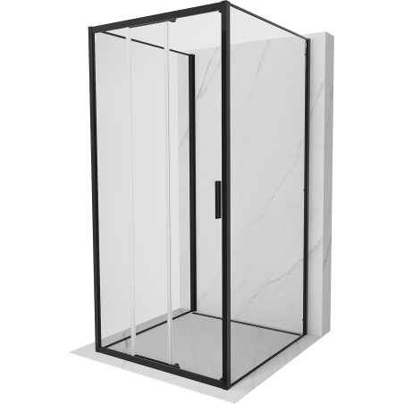 Mexen Exo-3S 3S kabina prysznicowa 3-ścienna rozsuwana 85 x 85 cm, transparent, czarna - 8153-085-085-70-00-3S