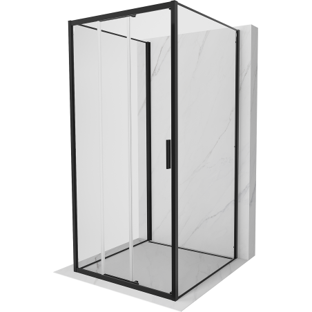 Mexen Exo-3S kabina prysznicowa 3-ścienna rozsuwana 85 x 85 cm, transparent, czarna - 8153-085-085-70-00-3S