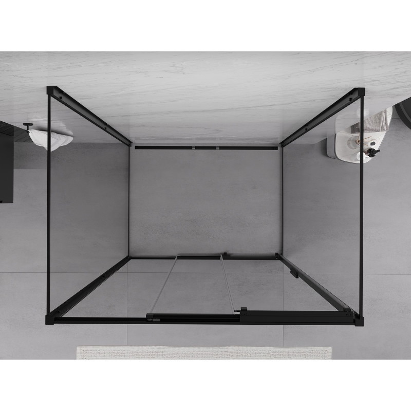 Mexen Exo-3S 3S kabina prysznicowa 3-ścienna rozsuwana 80 x 90 cm, transparent, czarna - 8153-080-090-70-00-3S