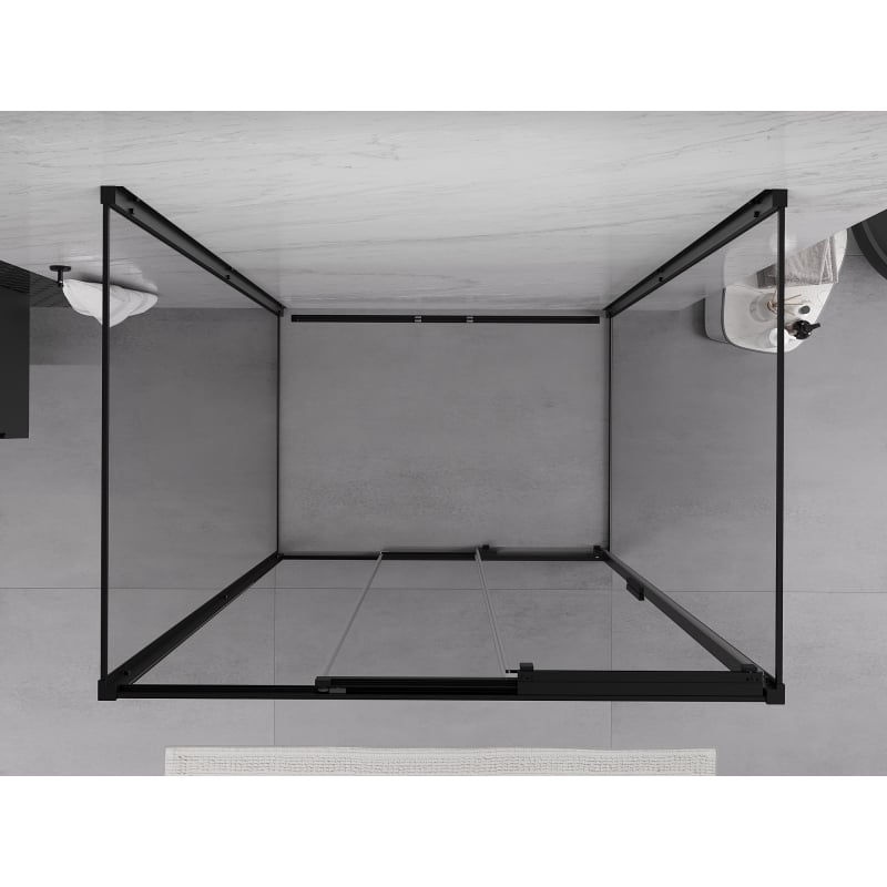 Mexen Exo-3S kabina prysznicowa 3-ścienna rozsuwana 100 x 90 cm, transparent, czarna - 8153-100-090-70-00-3S
