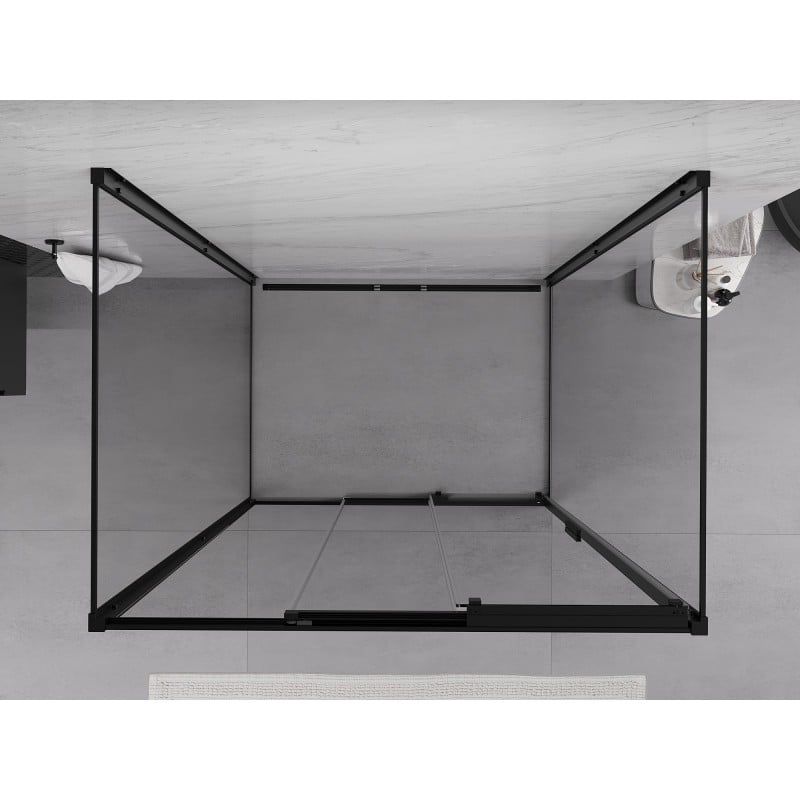 Mexen Exo-3S kabina prysznicowa 3-ścienna rozsuwana 100 x 95 cm, transparent, czarna - 8153-100-095-70-00-3S
