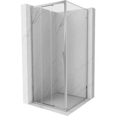 Mexen Exo-3S kabina prysznicowa rozsuwana 80 x 80 cm, transparent, chrom - 8153-080-080-01-00