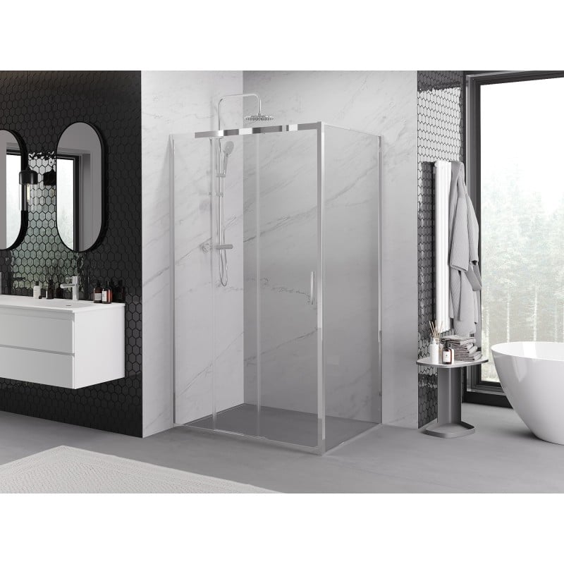 Mexen Exo kabina prysznicowa rozsuwana 90 x 80 cm, transparent, chrom - 8153-090-080-01-00