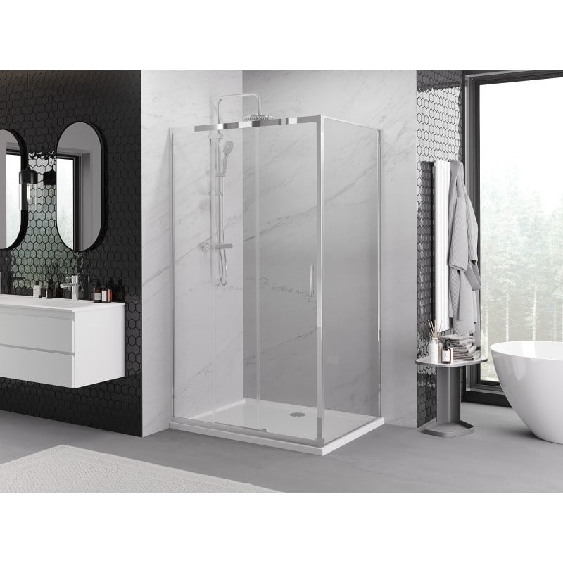 Mexen Exo kabina prysznicowa rozsuwana 90 x 85 cm, transparent, chrom - 8153-090-085-01-00