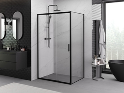 Mexen Exo-3S kabina prysznicowa rozsuwana 80 x 70 cm, transparent, czarna - 8153-080-070-70-00
