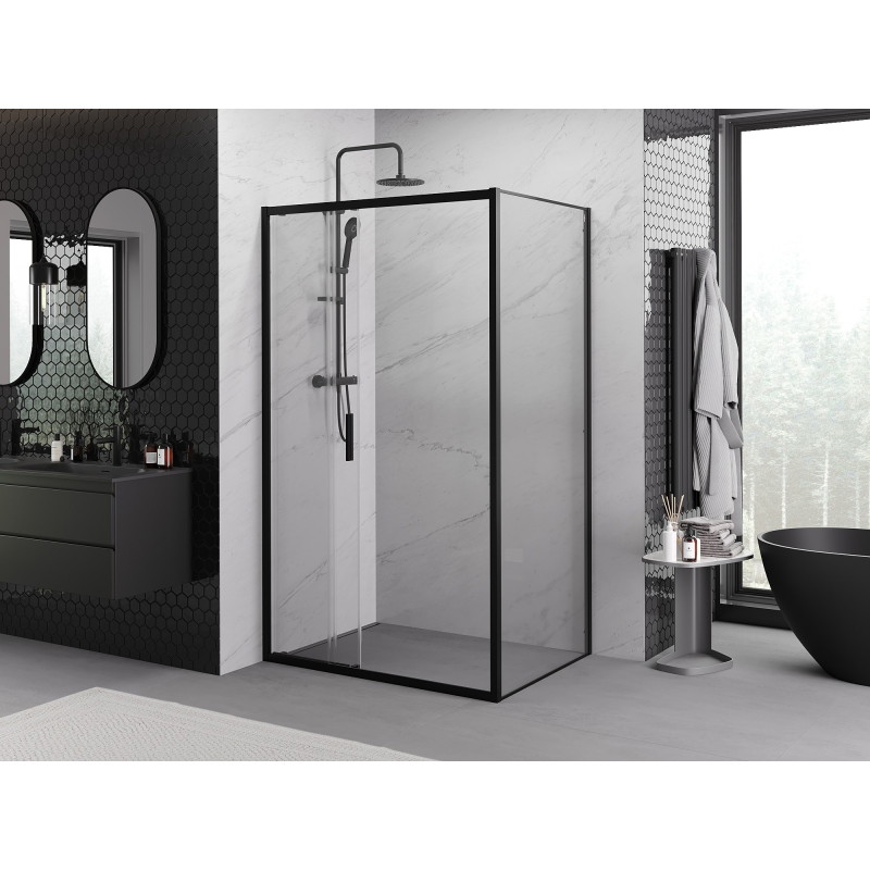Mexen Exo-3S kabina prysznicowa rozsuwana 80 x 70 cm, transparent, czarna - 8153-080-070-70-00