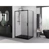 Mexen Exo kabina prysznicowa rozsuwana 80 x 75 cm, transparent, czarna - 8153-080-075-70-00
