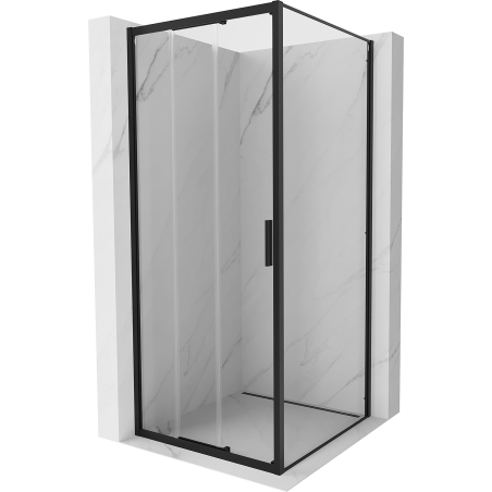 Mexen Exo-3S kabina prysznicowa rozsuwana 80 x 80 cm, transparent, czarna - 8153-080-080-70-00