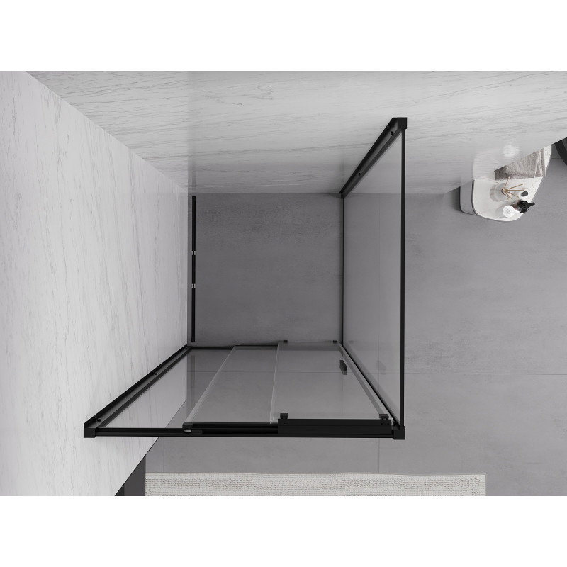 Mexen Exo-3S kabina prysznicowa rozsuwana 80 x 80 cm, transparent, czarna - 8153-080-080-70-00