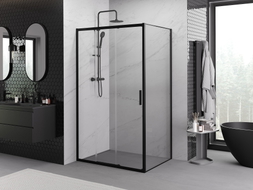 Mexen Exo-3S kabina prysznicowa rozsuwana 80 x 85 cm, transparent, czarna - 8153-080-085-70-00