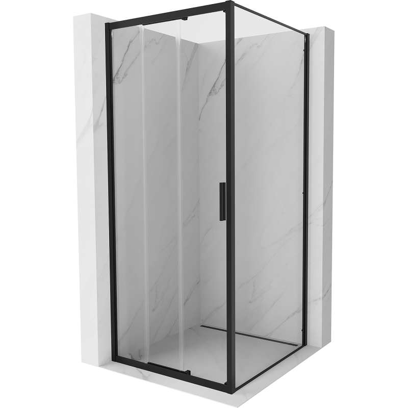 Mexen Exo kabina prysznicowa rozsuwana 85 x 85 cm, transparent, czarna - 8153-085-085-70-00