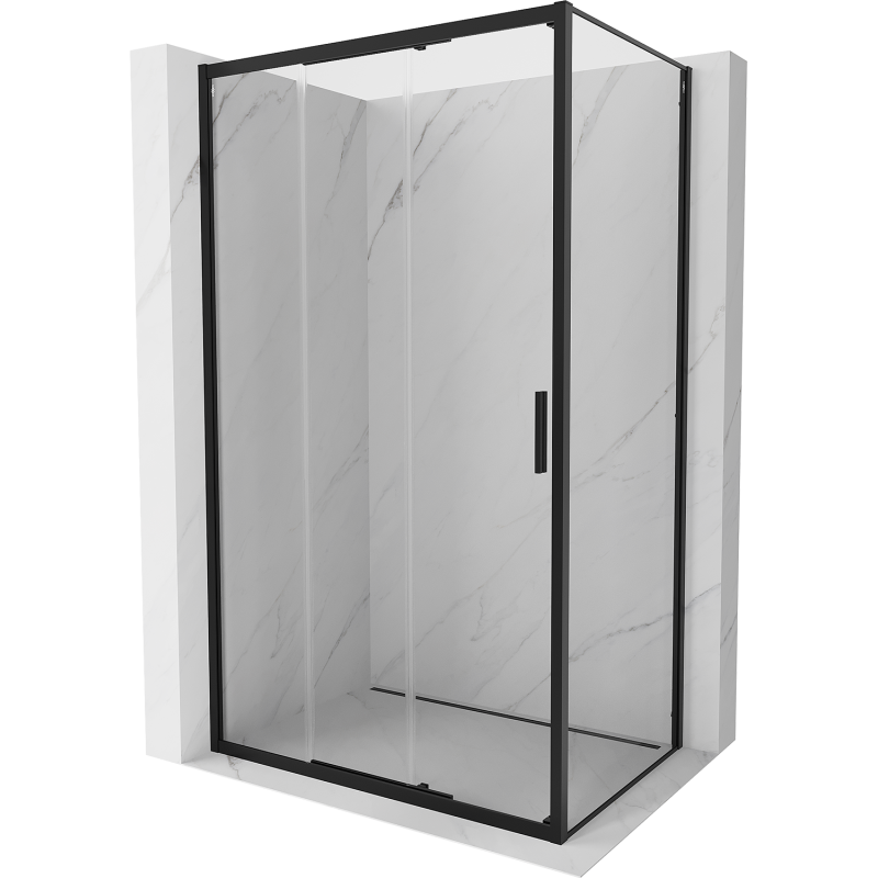 Mexen Exo kabina prysznicowa rozsuwana 100 x 85 cm, transparent, czarna - 8153-100-085-70-00