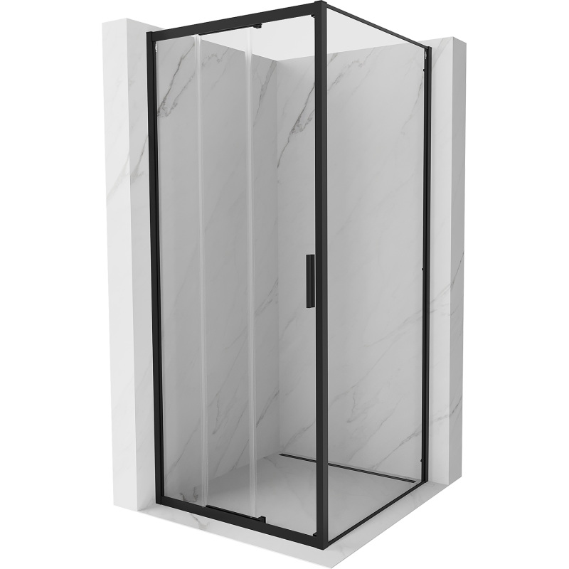 Mexen Exo kabina prysznicowa rozsuwana 95 x 95 cm, transparent, czarna - 8153-095-095-70-00