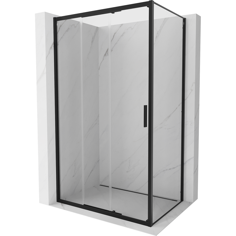 Mexen Exo kabina prysznicowa rozsuwana 100 x 95 cm, transparent, czarna - 8153-100-095-70-00