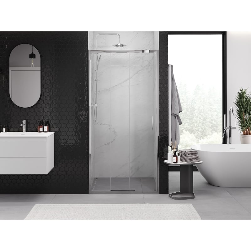 Mexen Exo-3S drzwi prysznicowe rozsuwane 80 cm, transparent, chrom - 8153-080-000-01-00