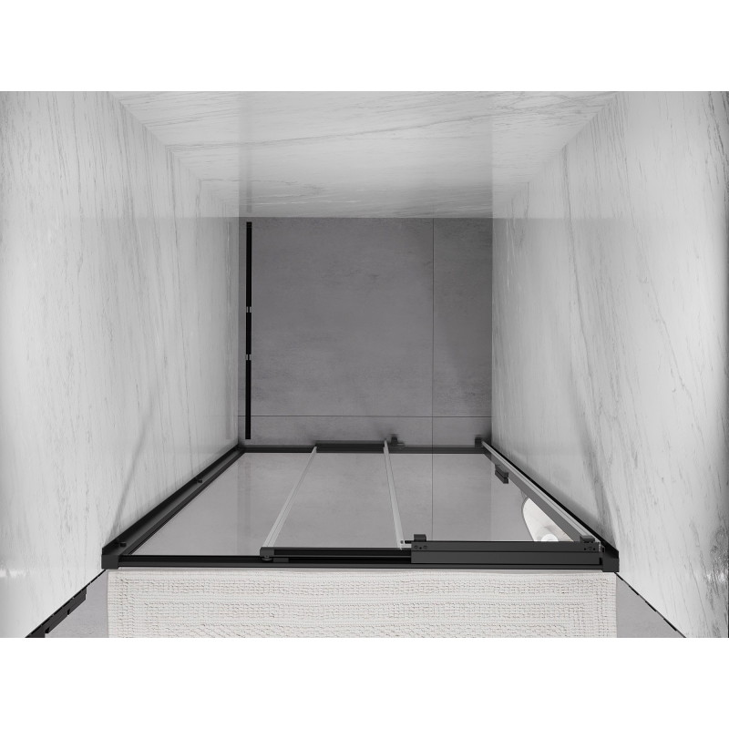 Mexen Exo-3S drzwi prysznicowe rozsuwane 80 cm, transparent, czarne - 8153-080-000-70-00