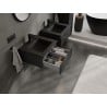 Mexen Rivel szafka łazienkowa 50 cm z umywalką Otis, 1 szuflada, ryflowana , czarna mat - 91A20-05023-1-BF71-W18M71