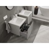Mexen Rivel szafka łazienkowa 50 cm z umywalką Otis, 1 szuflada, ryflowana , szara mat/biała mat - 91A20-05047-1-BF62-W18M01