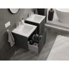 Mexen Rivel szafka łazienkowa 50 cm z umywalką Otis, 1 szuflada, ryflowana , grafit mat/biała mat - 91A20-05047-1-BF66-W18M01