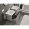 Mexen Rivel szafka łazienkowa 50 cm z umywalką Vela, 1 szuflada, ryflowana , szara mat/biała mat - 91A20-05047-1-BF62-W23M01