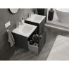 Mexen Rivel szafka łazienkowa 50 cm z umywalką Vela, 1 szuflada, ryflowana , grafit mat/biała mat - 91A20-05047-1-BF66-W23M01